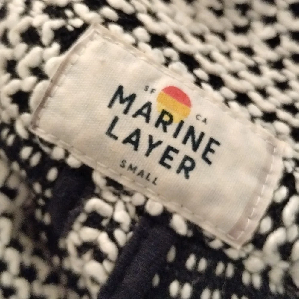 Marine layer Birdseye Blazer in Black/White Contrast sz xs,s